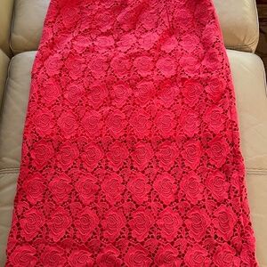 Ark & Co. Fucshia Pink Crochet Lace Skirt with Lining   Size M
